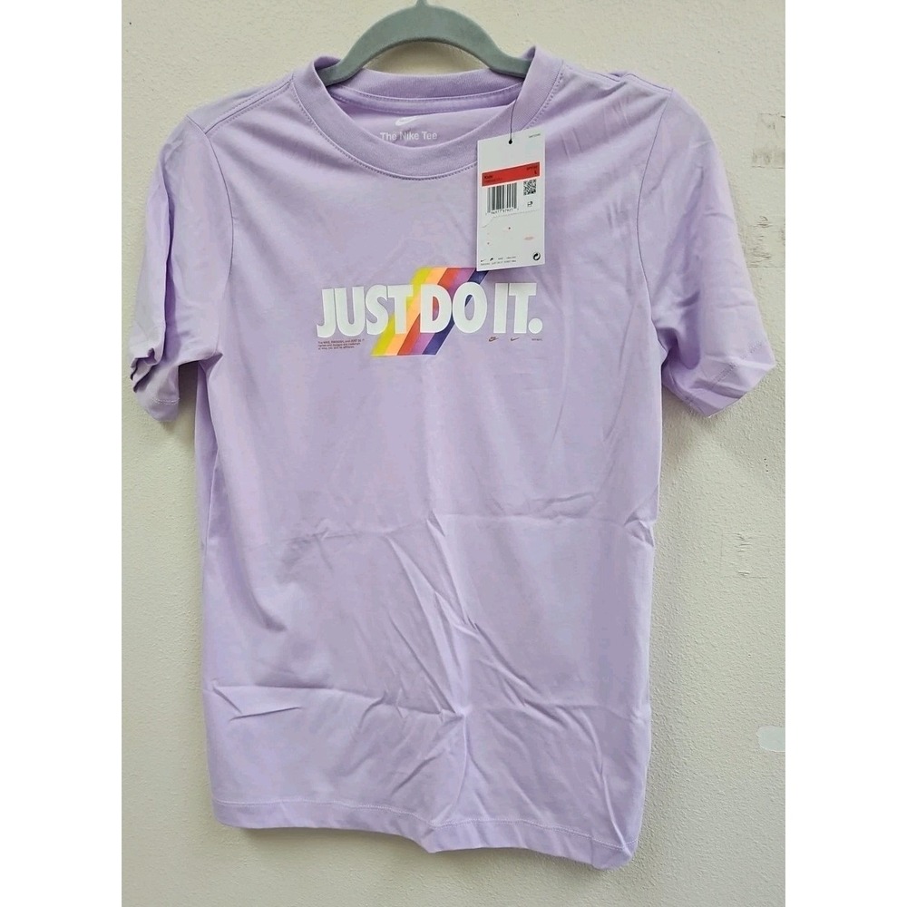 NWT Nike Shirt Kid's Size Large Youth Rainbow Just Do It Sportswear Tee